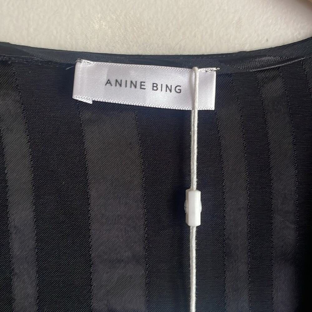 Anine Bing Penelope Dress Black Tonal Stripe - Picture 5 of 16